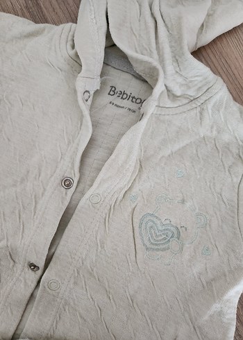 Bebek Erkek Beyaz Keten Hastane Takımı - Görsel 2