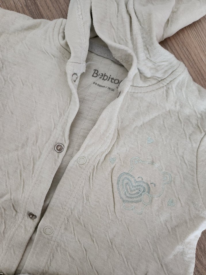 Bebek Erkek Beyaz Keten Hastane Takımı - Görsel 2