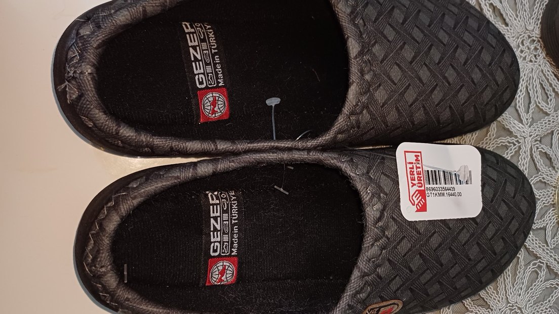 Kemerli Erkek Ev Terliği Gri Desenli - Görsel 2