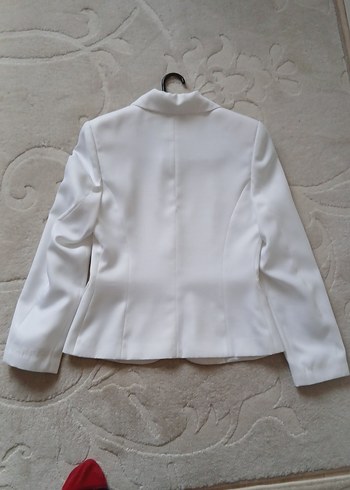 Beyaz, Düğmeli  Kadın Blazer - Görsel 2