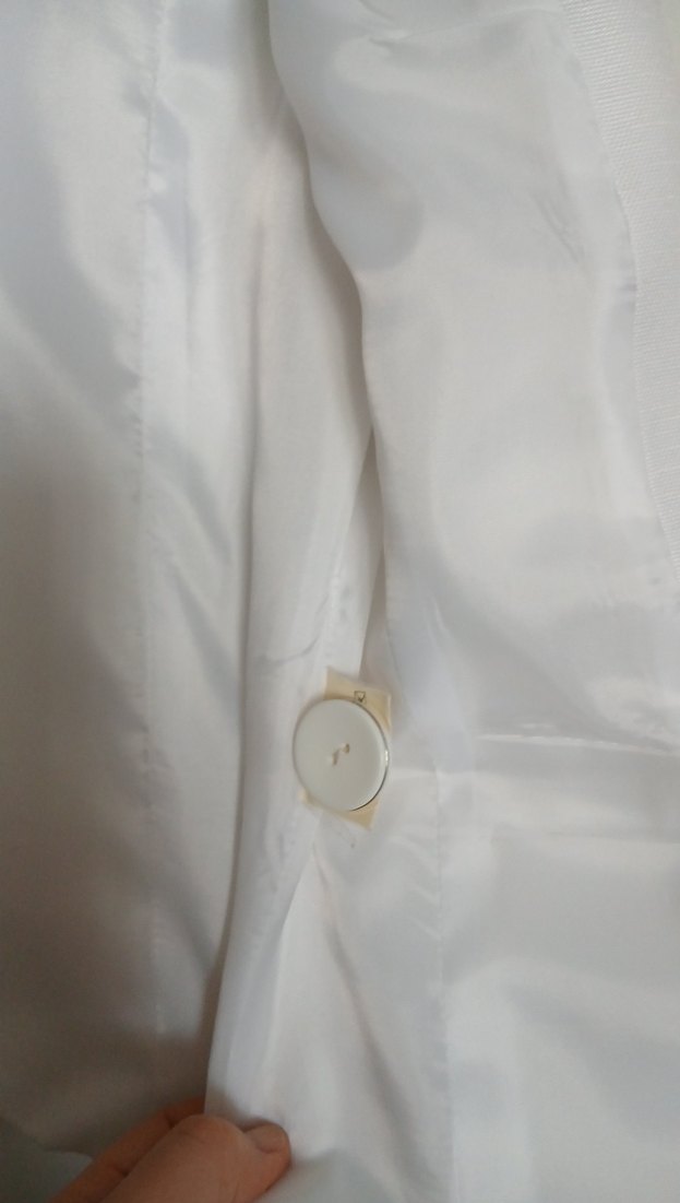 Beyaz, Düğmeli  Kadın Blazer - Görsel 4