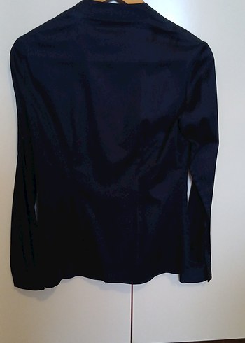 Lacivert V Yaka Uzun Kollu  Gömlek - Görsel 2