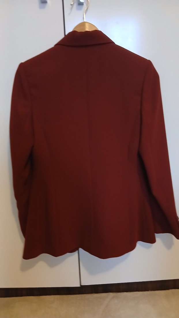 Bordo Düğmeli Kadın Blazer Ceket - Görsel 2