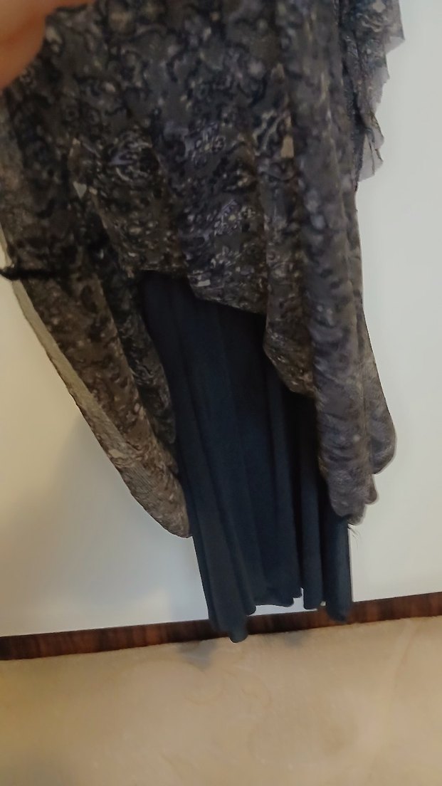 Siyah ,Tüllü , Yuvarlak Yakalı Mini Elbise - Görsel 3