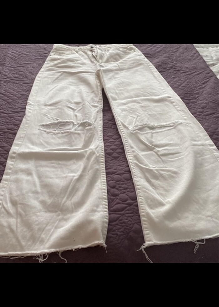 Beyaz kot pantolon - Görsel 4