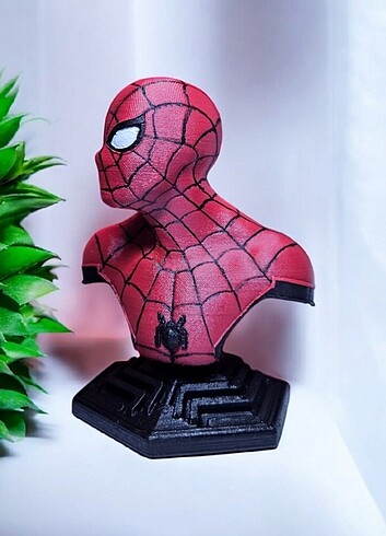 Beden Spiderman Büstü Figür Boyalı Vernikli