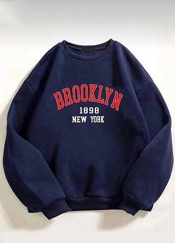 Brooklyn Baskılı Oversize Unisex Sweatshirt 