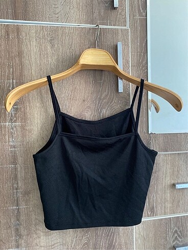 Stradivarius Stradivarius Siyah ince askılı crop