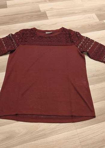 Bohem Bordo Triko Bluz