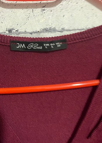 Bordo V Yaka Kadın Triko Kazak - Görsel 2