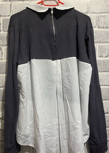 Gri Salaş Uzun Kollu Midi Kadın Gömlek - Görsel 3