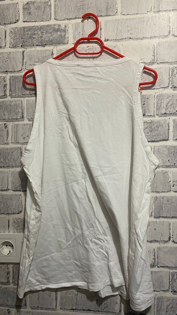 Beyaz Pamuklu Salaş Kadın Atlet - Görsel 3