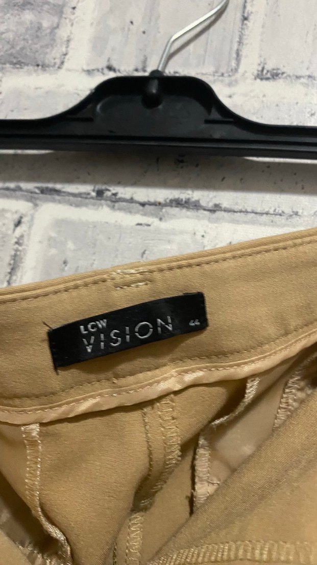 Bej Kadın Kemerli Kumaş Pantolon - Görsel 2