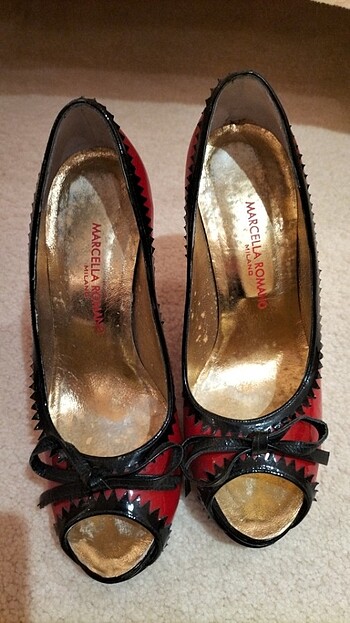 Kırmızı siyah rugan İtalyan ayakkabılar 