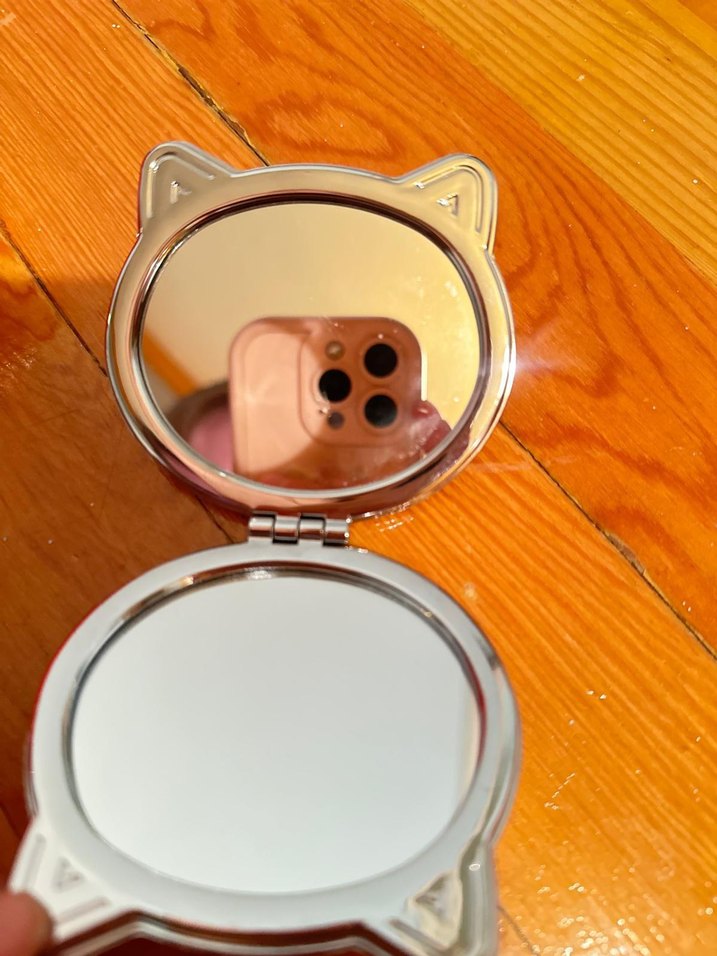 Pembe Pastel Kedi Figürlü Aksesuar Ayna - Görsel 2