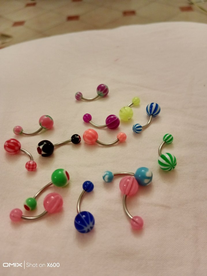 Renkli Boncuklu Göbek Piercing Seti - Görsel 3