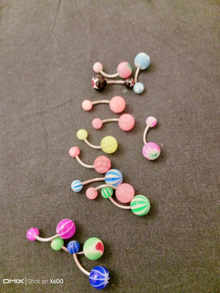 Renkli Boncuklu Göbek Piercing Seti - Görsel 2