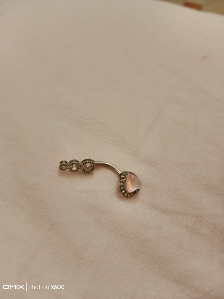 Pembe Payetli Vintage Kadın Piercing - Görsel 2