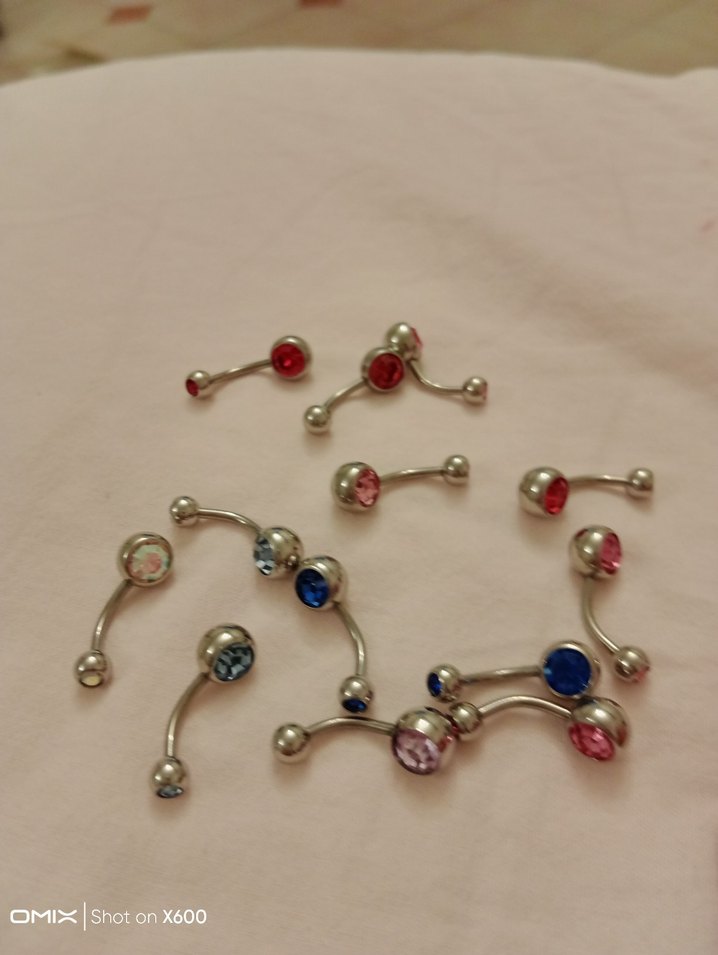 Renkli Boncuklu Kadın Göbek Piercing Seti - Görsel 2
