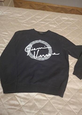 Versace Siyah Baskılı Oversize Sweatshirt
