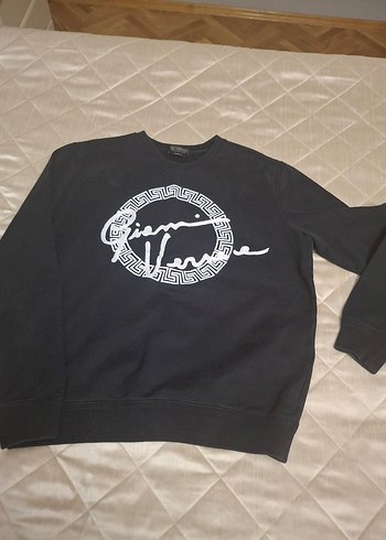 universal Beden Siyah Baskılı Oversize Sweatshirt
