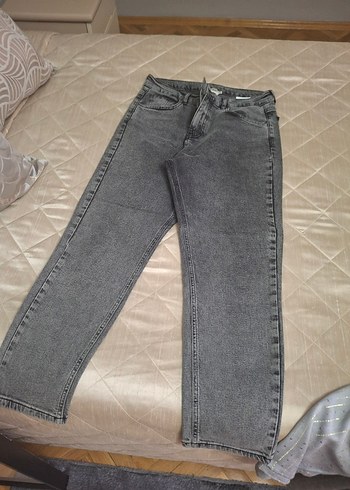 Gri Normal Boy Denim Kadın Jean - Görsel 2