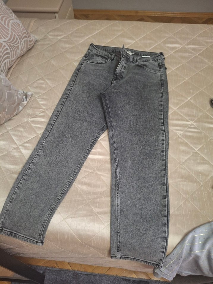 Gri Normal Boy Denim Kadın Jean - Görsel 2