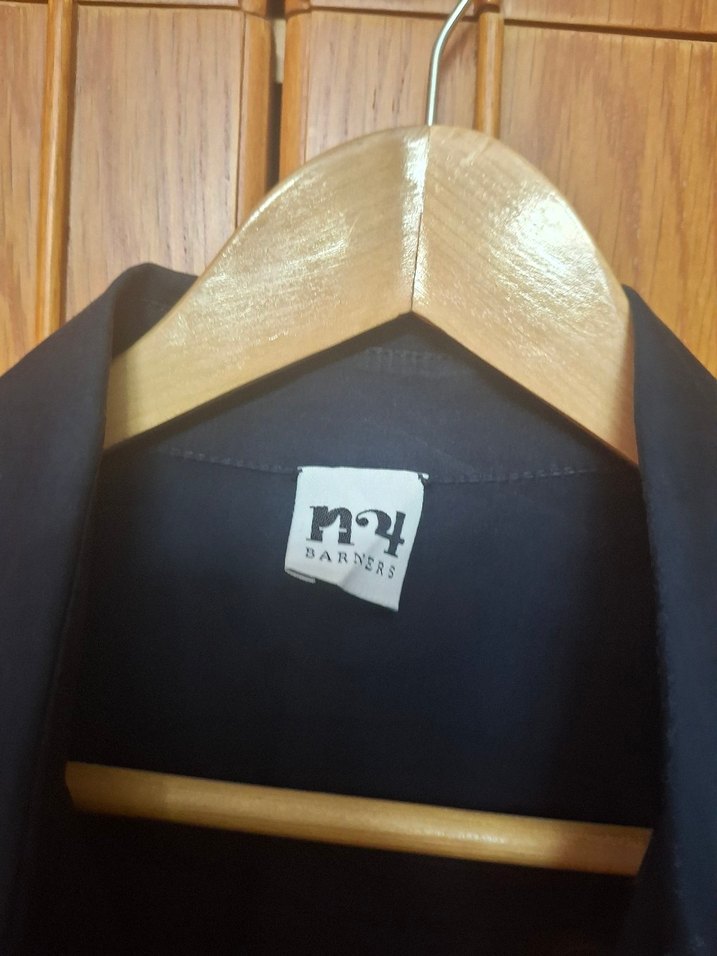 Lacivert Kemerli Midi Kolsuz Kadın Gömlek - Görsel 3