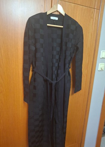 Kadın Siyah Uzun Kemerli celik.orgu hirka - Görsel 4