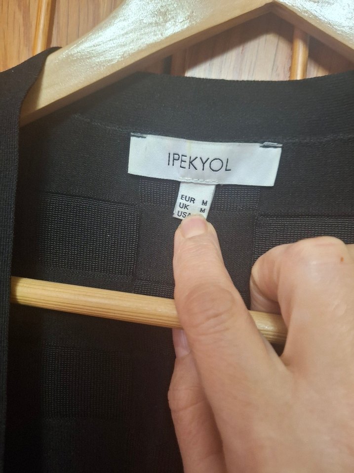 Kadın Siyah Uzun Kemerli celik.orgu hirka - Görsel 3