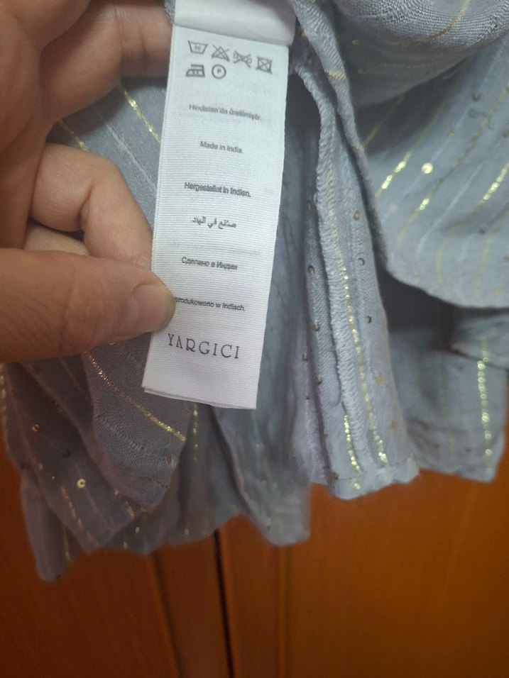 Gri Keten Askılı keten takim - Görsel 4