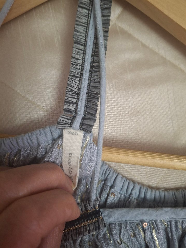 Gri Keten Askılı keten takim - Görsel 5