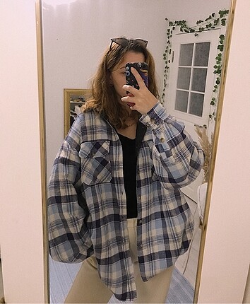 Vintage oversize oduncu gömlek