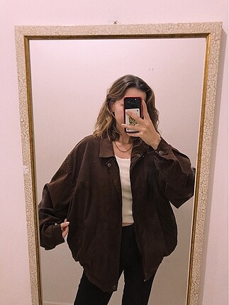 Vintage oversize unisex bomber mevsimlik ceket