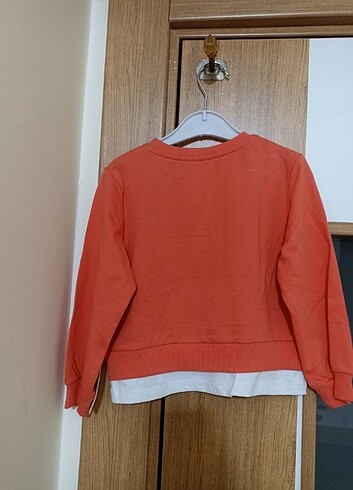 Diğer Kız çocuk pembe yazılı etiketi sweatshirt