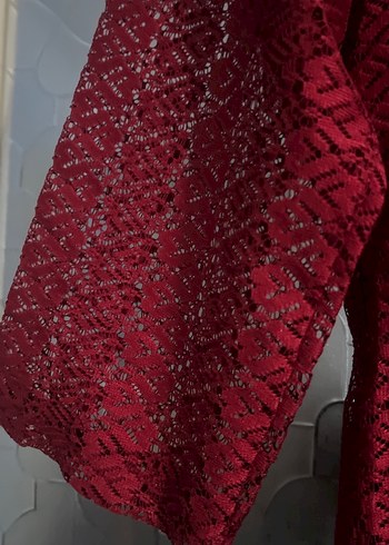xl Beden Bordo Uzun Drapeli Kadın Elbise