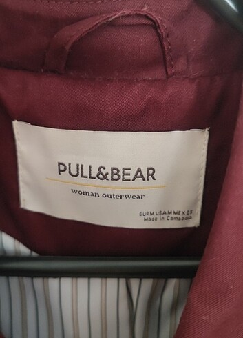 Pull and Bear Pull&Bear Bordo Renk Trençkot