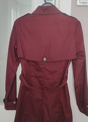 38 Beden bordo Renk Pull&Bear Bordo Renk Trençkot