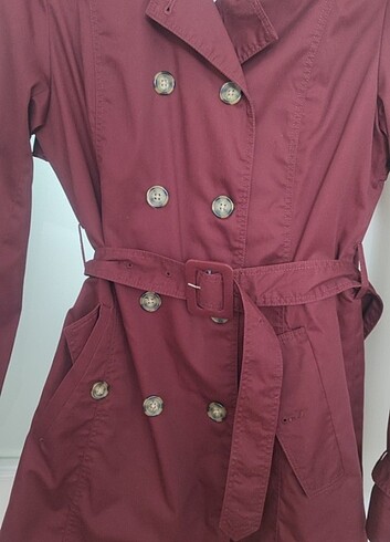 38 Beden Pull&Bear Bordo Renk Trençkot
