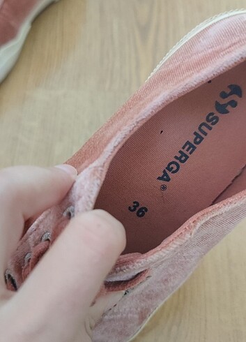 36 Beden pembe Renk Superga Pudra Renk Kadife Sneaker 