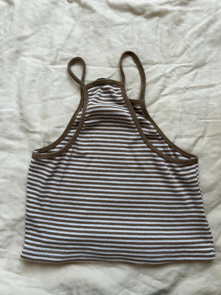 Çizgili Yüksek Yakalı Kadın Atlet - Görsel 2