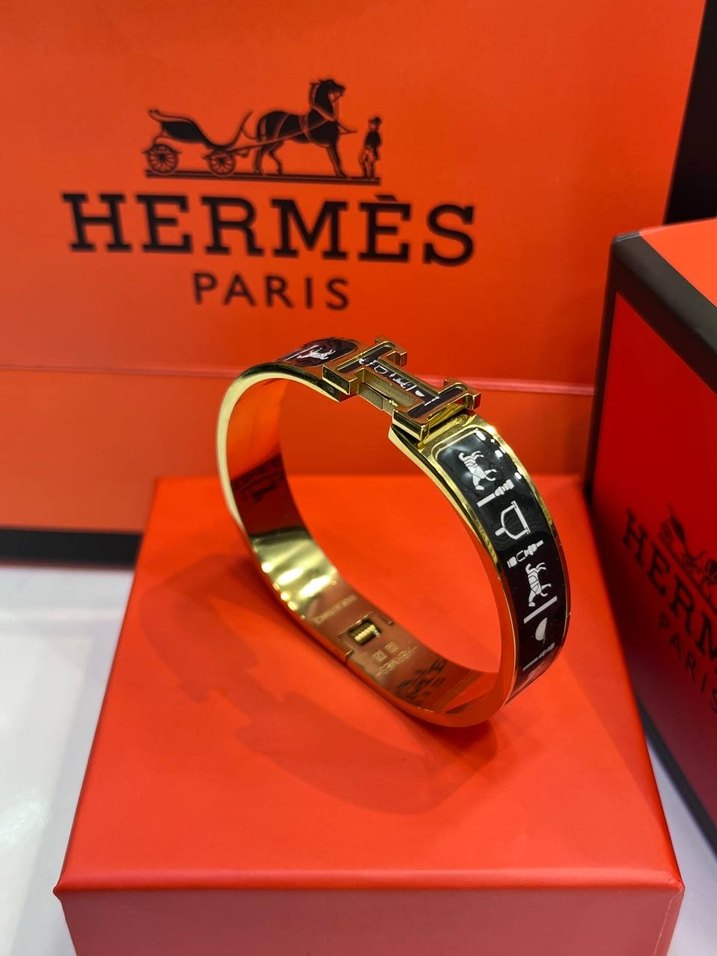 Hermès Paris  Renkli Tokalı Bilezik - Görsel 5