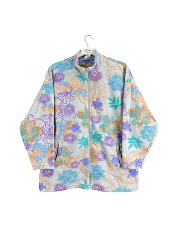 Renkli Batik Desenli Kadın vintage Ceket