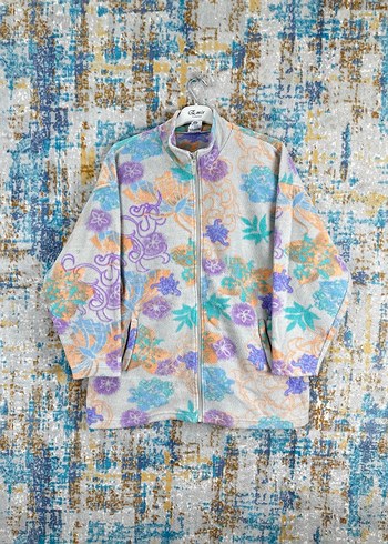 American Vintage Renkli Batik Desenli Kadın vintage Ceket