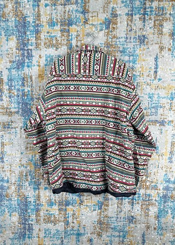 American Vintage Bol Kesim Kapüşonlu Renkli vintage Ceket