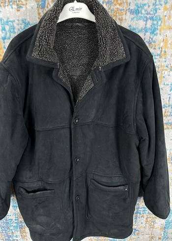 3xl Beden siyah Renk Siyah Erkek nubuk Kürklü Günlük Ceket
