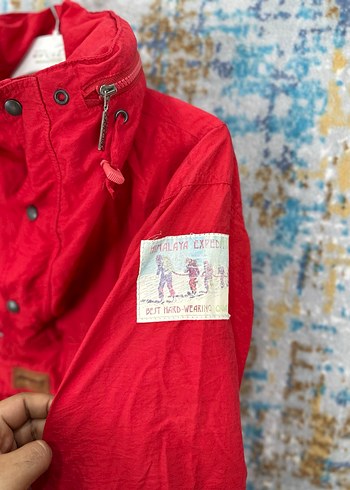 l Beden kırmızı Renk Kırmızı Fermuarlı vintage Street Wear Ceket