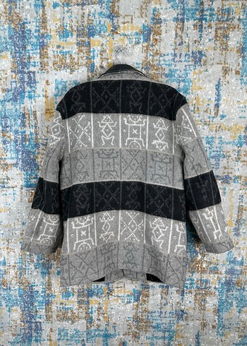American Vintage Gri Desenli vintage Triko Ceket