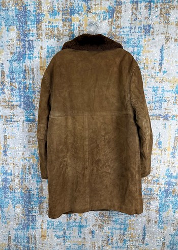 xl Beden Kahverengi nubuk Kürklü vintage Kaban