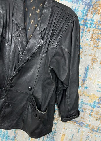 Vintage deri ceket - Görsel 3